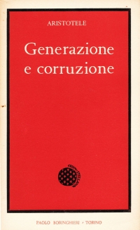 Copertina libro Generazione e corruzione, Aristotele